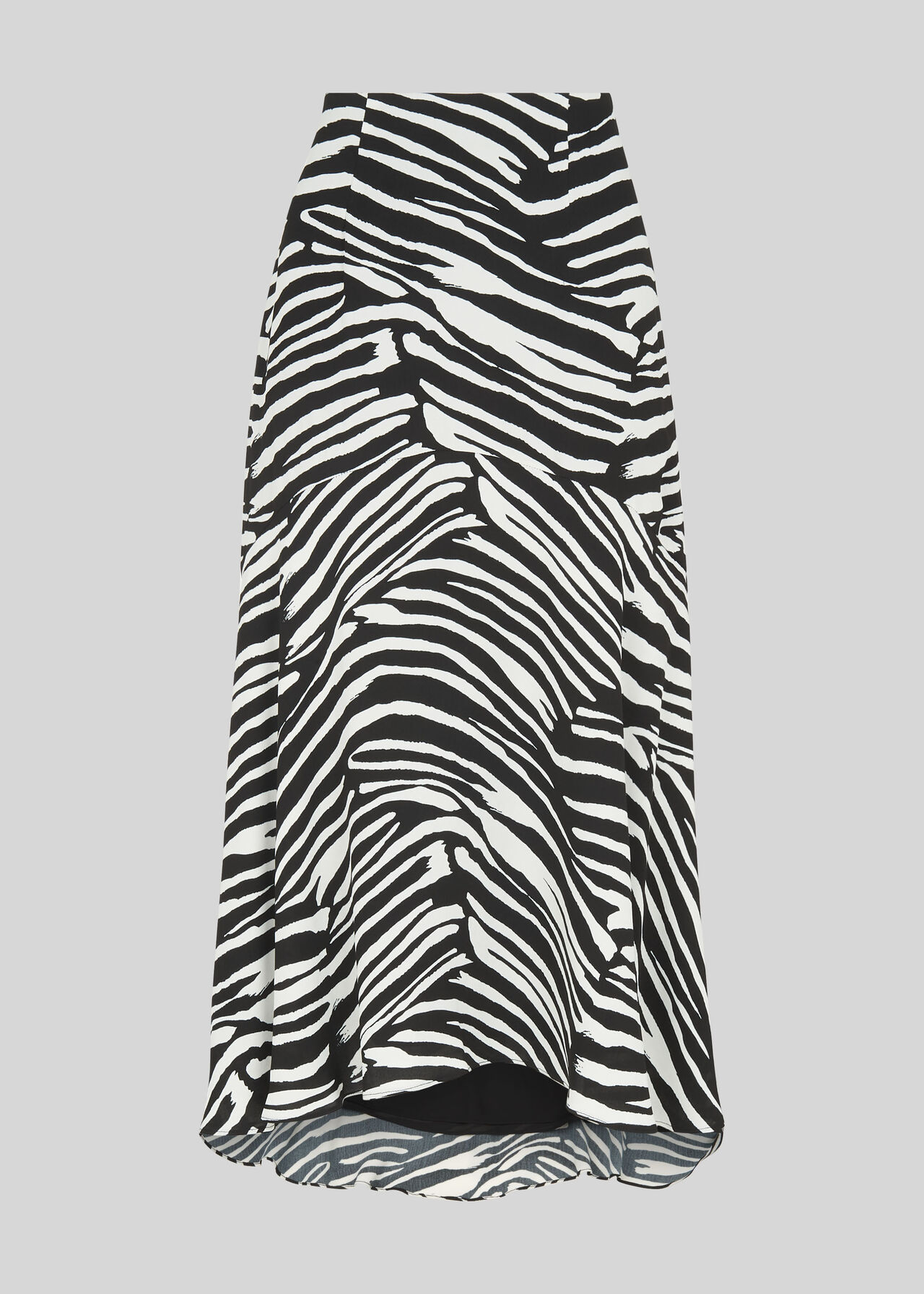 Zebra Print Skirt Black and White