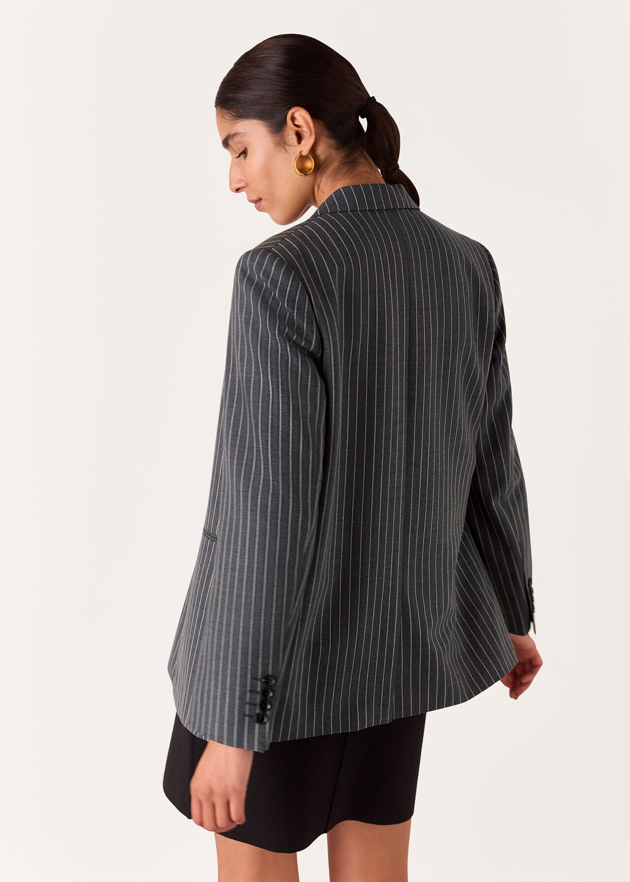 Isla Pinstripe Wool Blazer