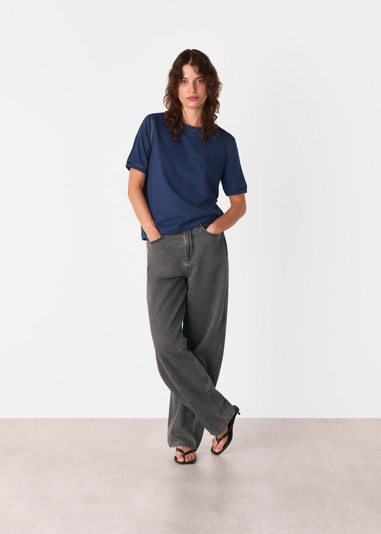 Broderie Trim Detail Tee