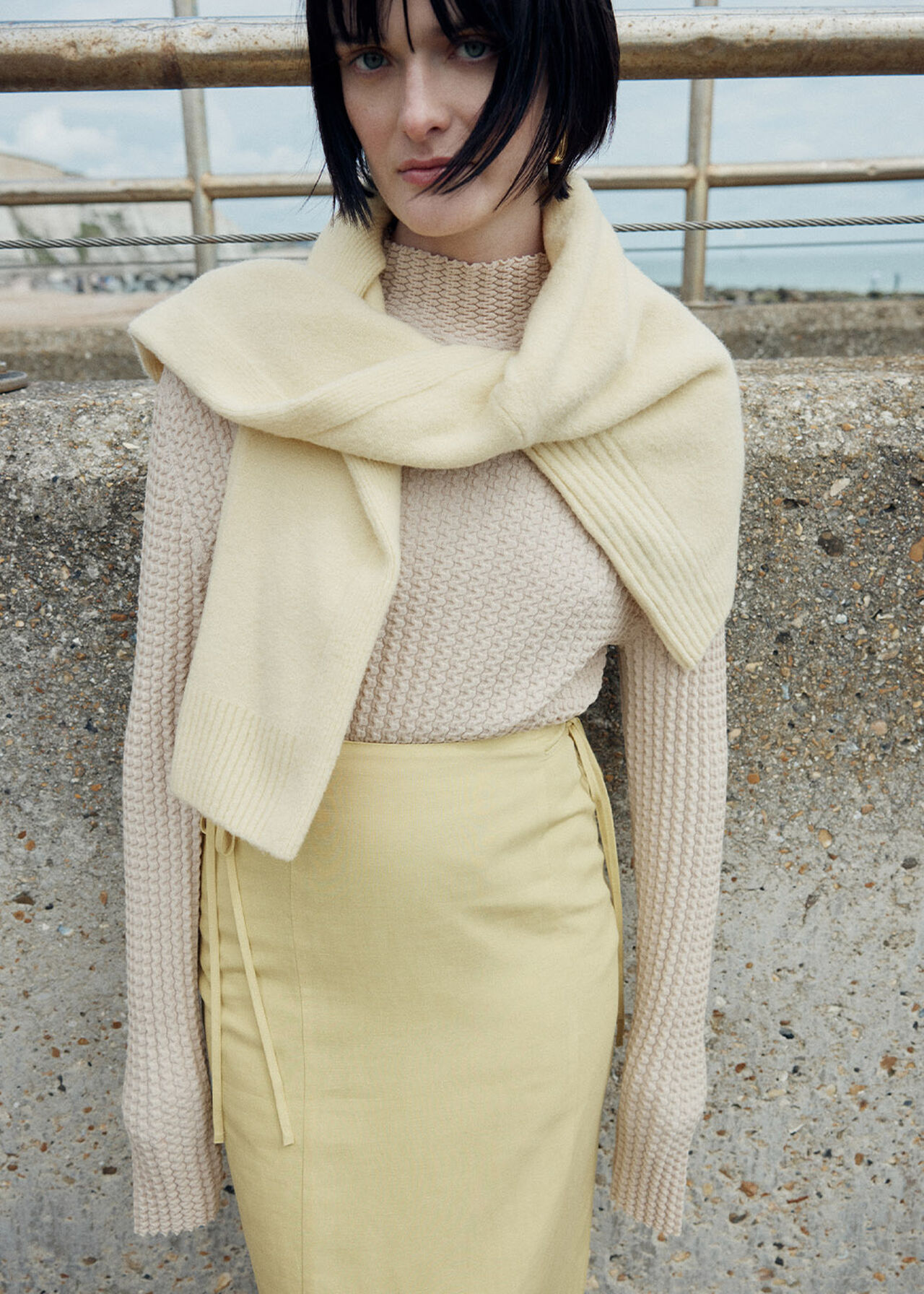 Textured Detail High Neck Knit