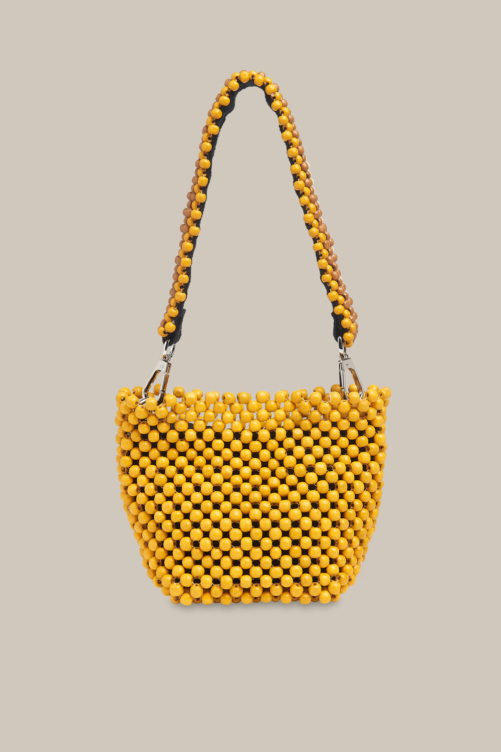 Martha Mini Beaded Bucket Bag Yellow
