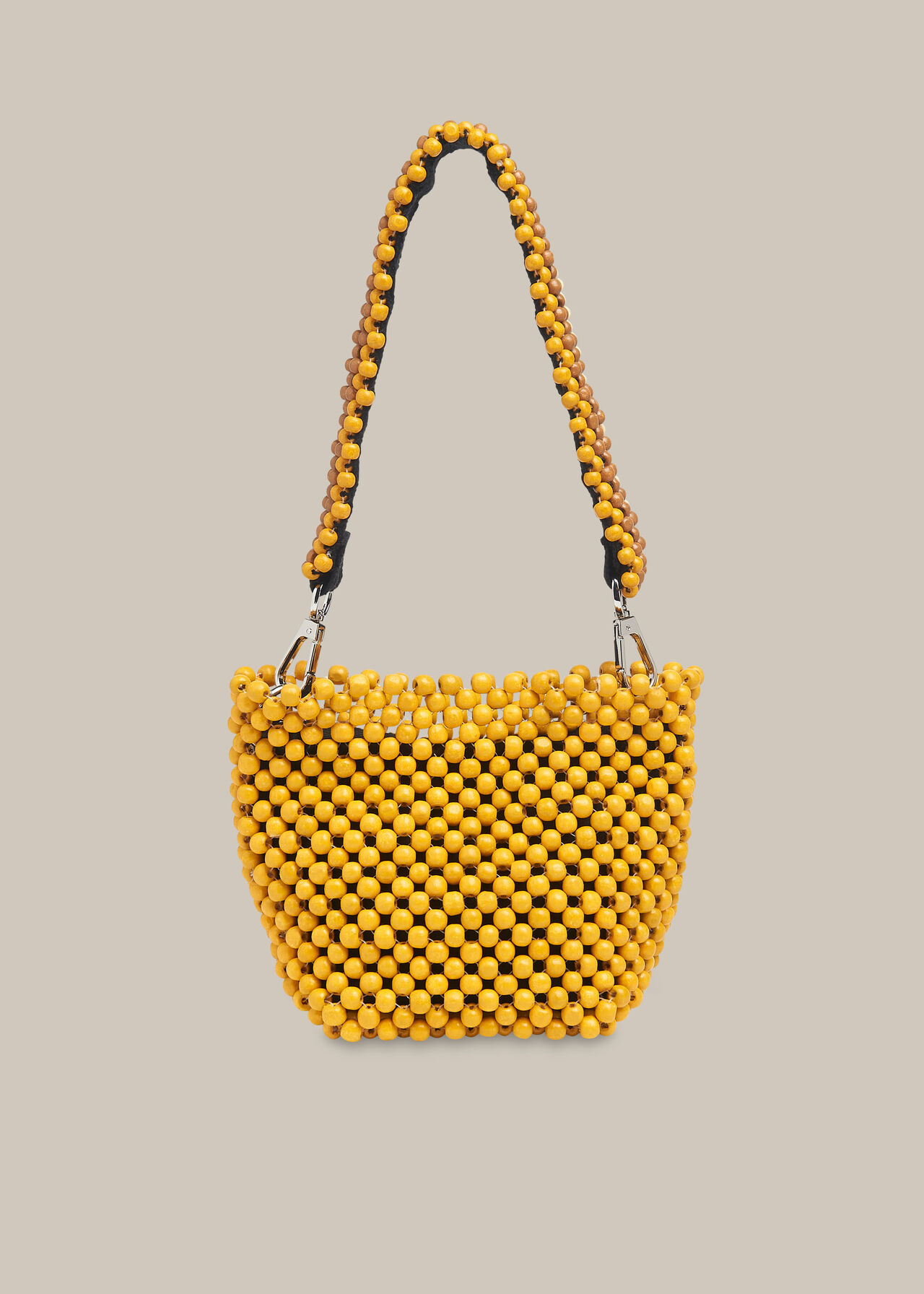 Martha Mini Beaded Bucket Bag Yellow