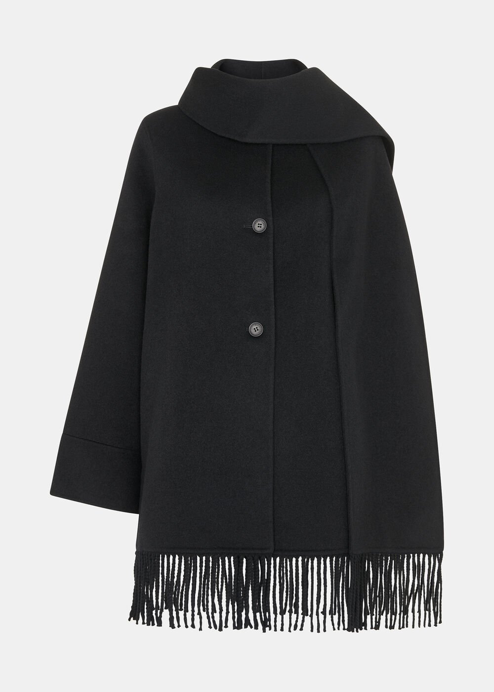 Double Face Wool Fringe Coat