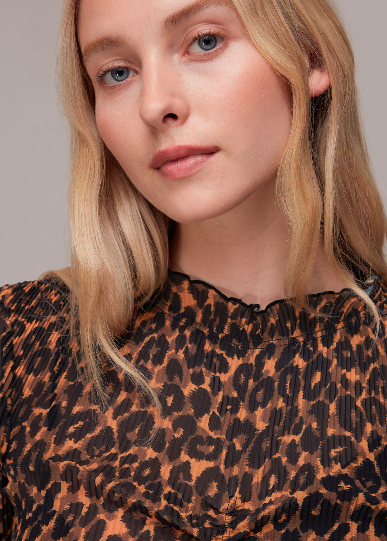 Leopard Plisse Midi Dress