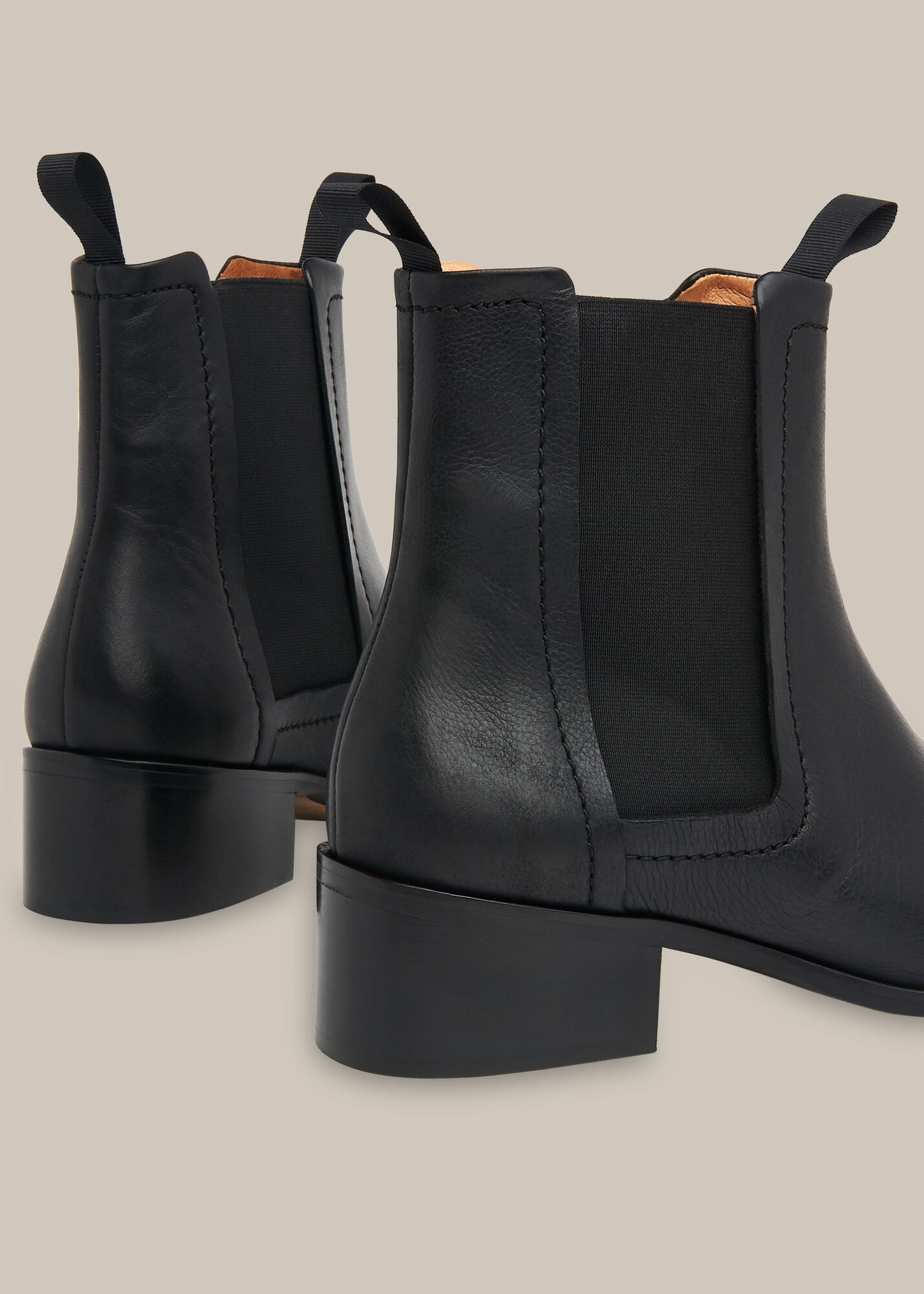 Black Fernbrook Leather Chelsea Boot WHISTLES