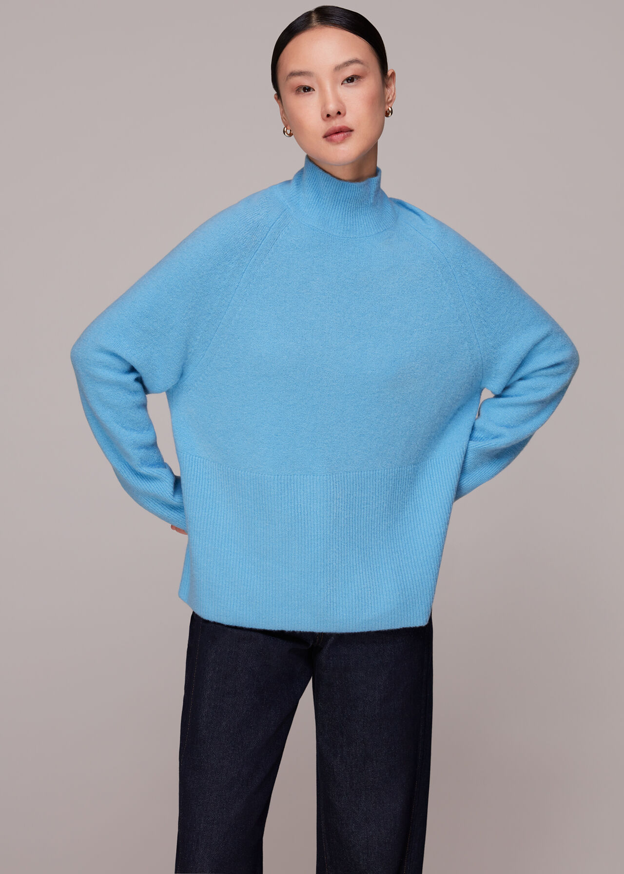 Relaxed Funnel Neck Jumper