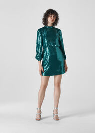 Dena Sequin Dress Teal