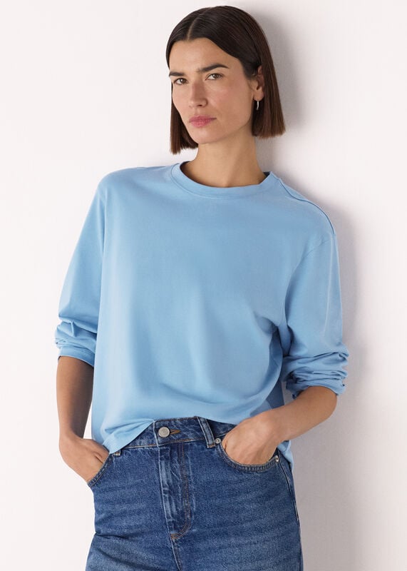 Blue Relaxed Long Sleeve Tee