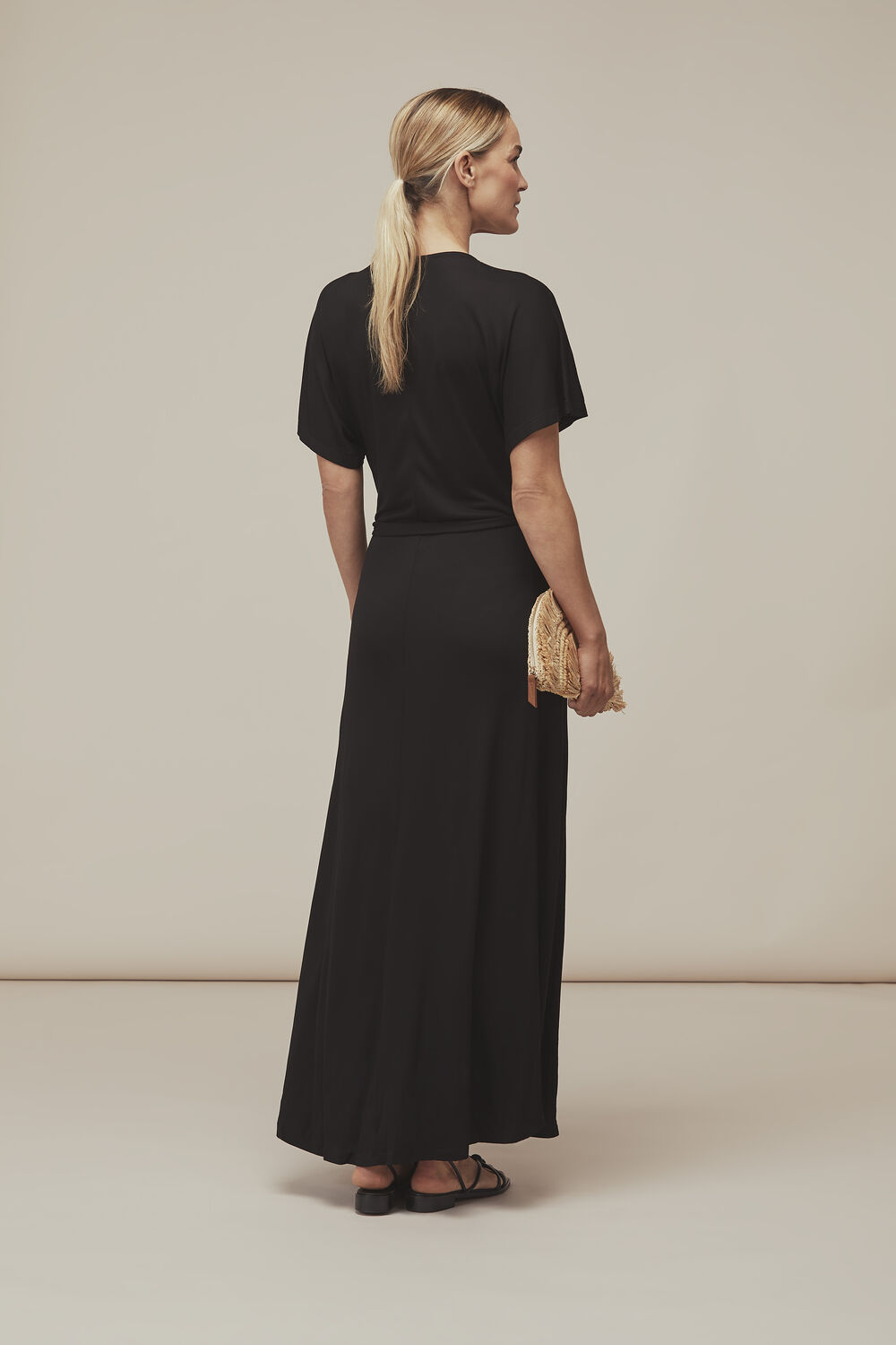 Jersey Wrap Midi Dress