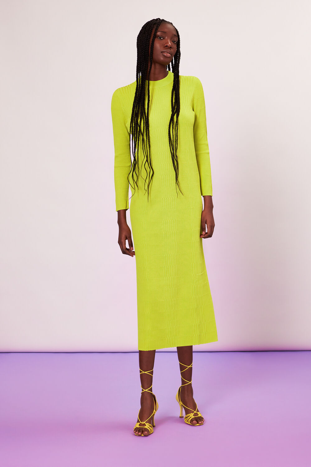 Mixed Rib Knit Dress
