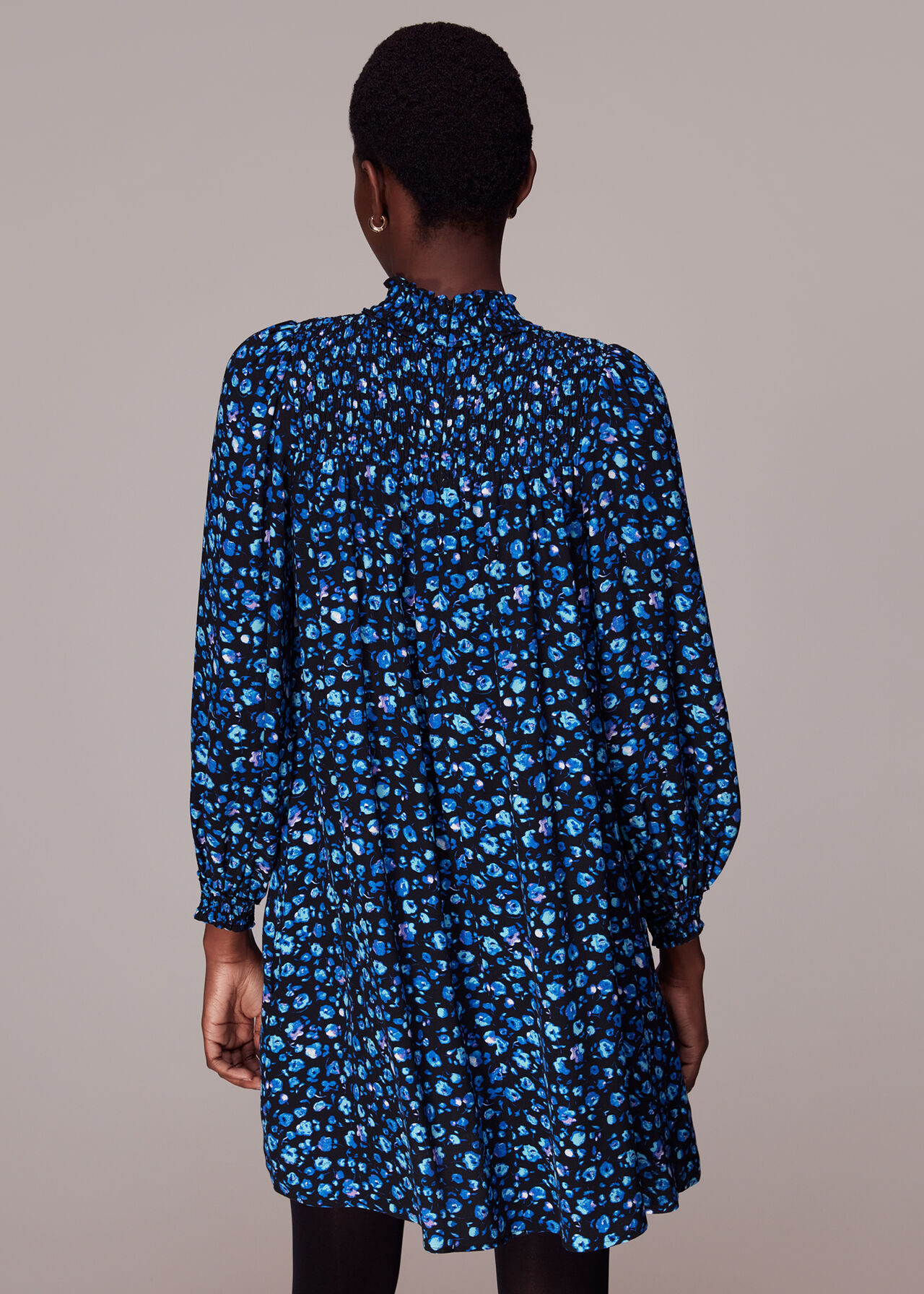 Blurred Floral Trapeze Dress