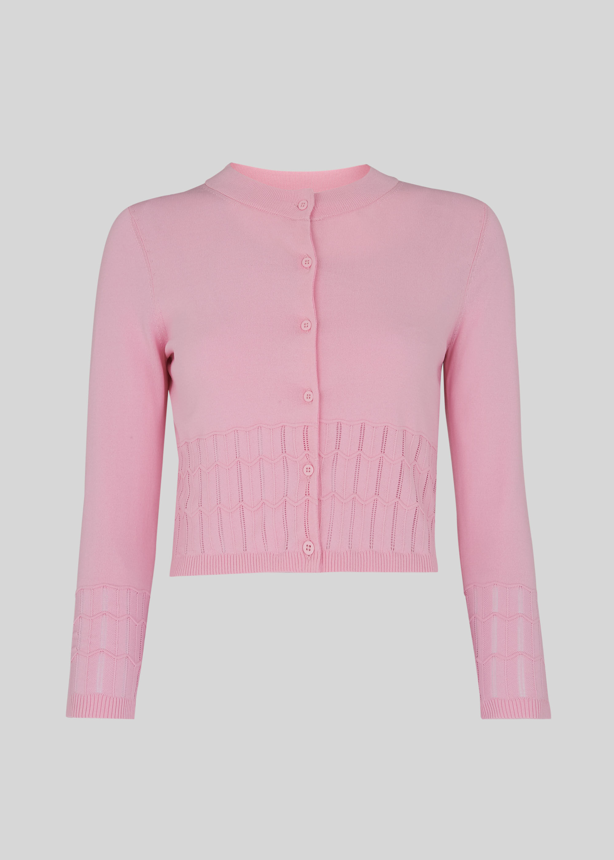 Pale pink cropped cardigan top