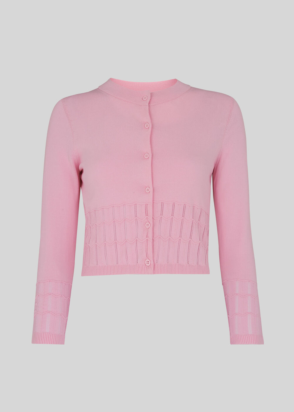 Pointelle Cardigan Pale Pink
