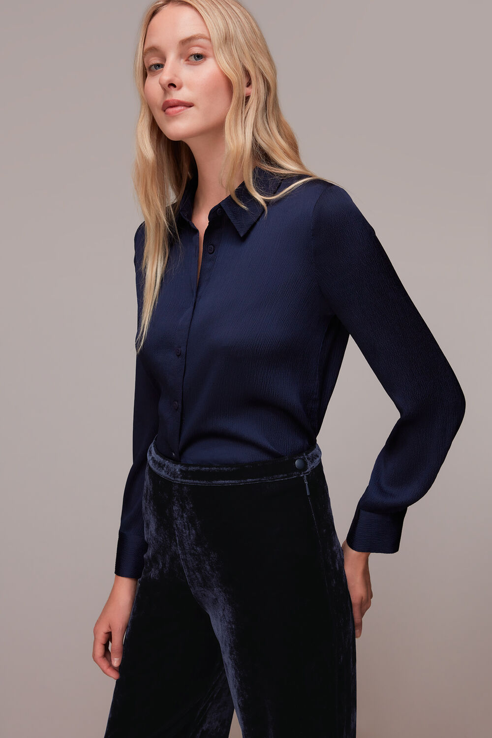 Velvet Wide Leg Crop Trouser