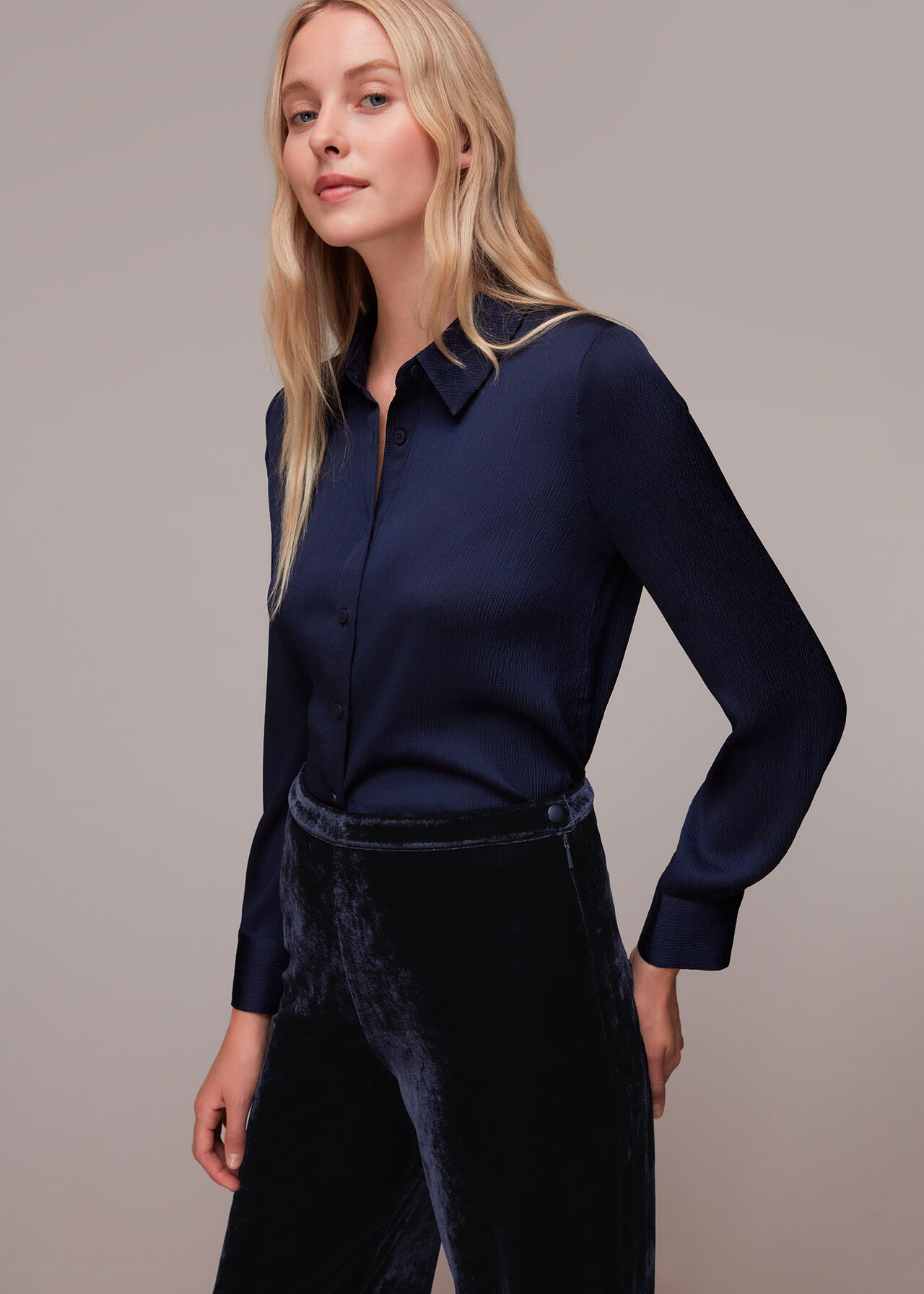 Velvet Wide Leg Crop Trouser