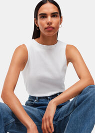 High Neck Rib Detail Tee