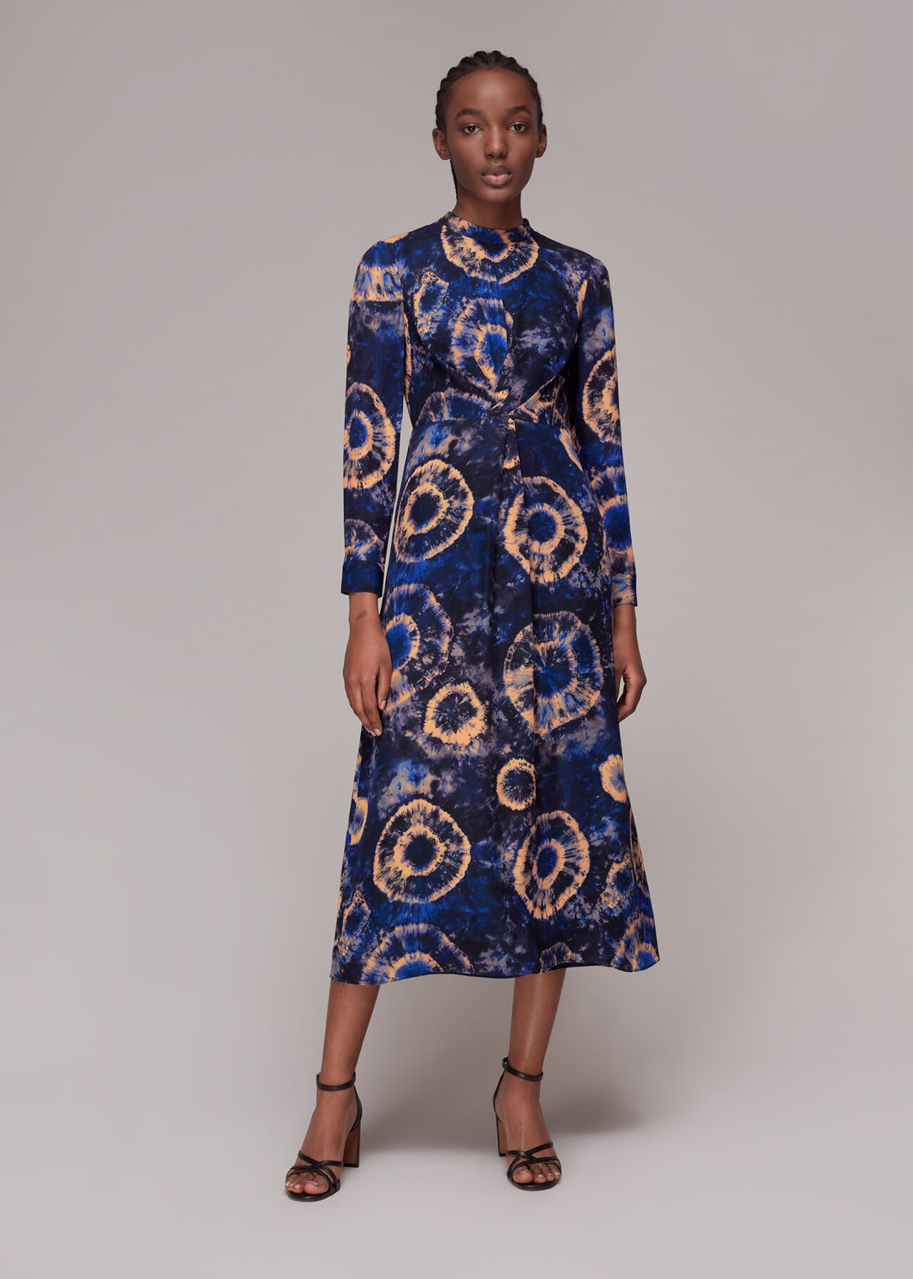 Elena Tie Dye Silk Midi Dress