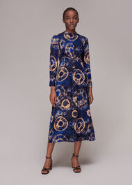 Elena Tie Dye Silk Midi Dress