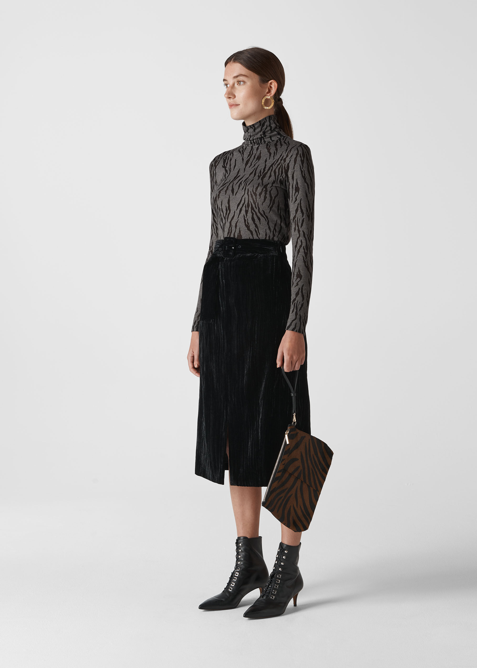 rowan croc zip front boot