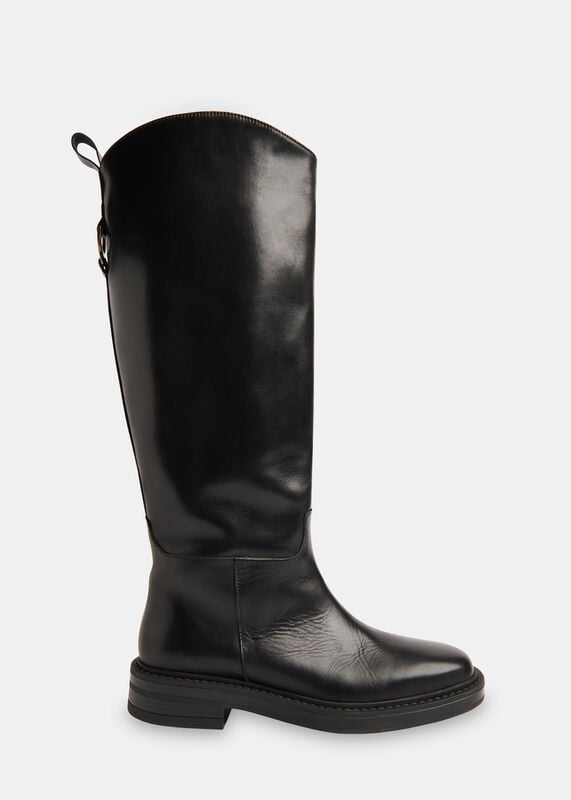 Black Knee High Riding Boot
