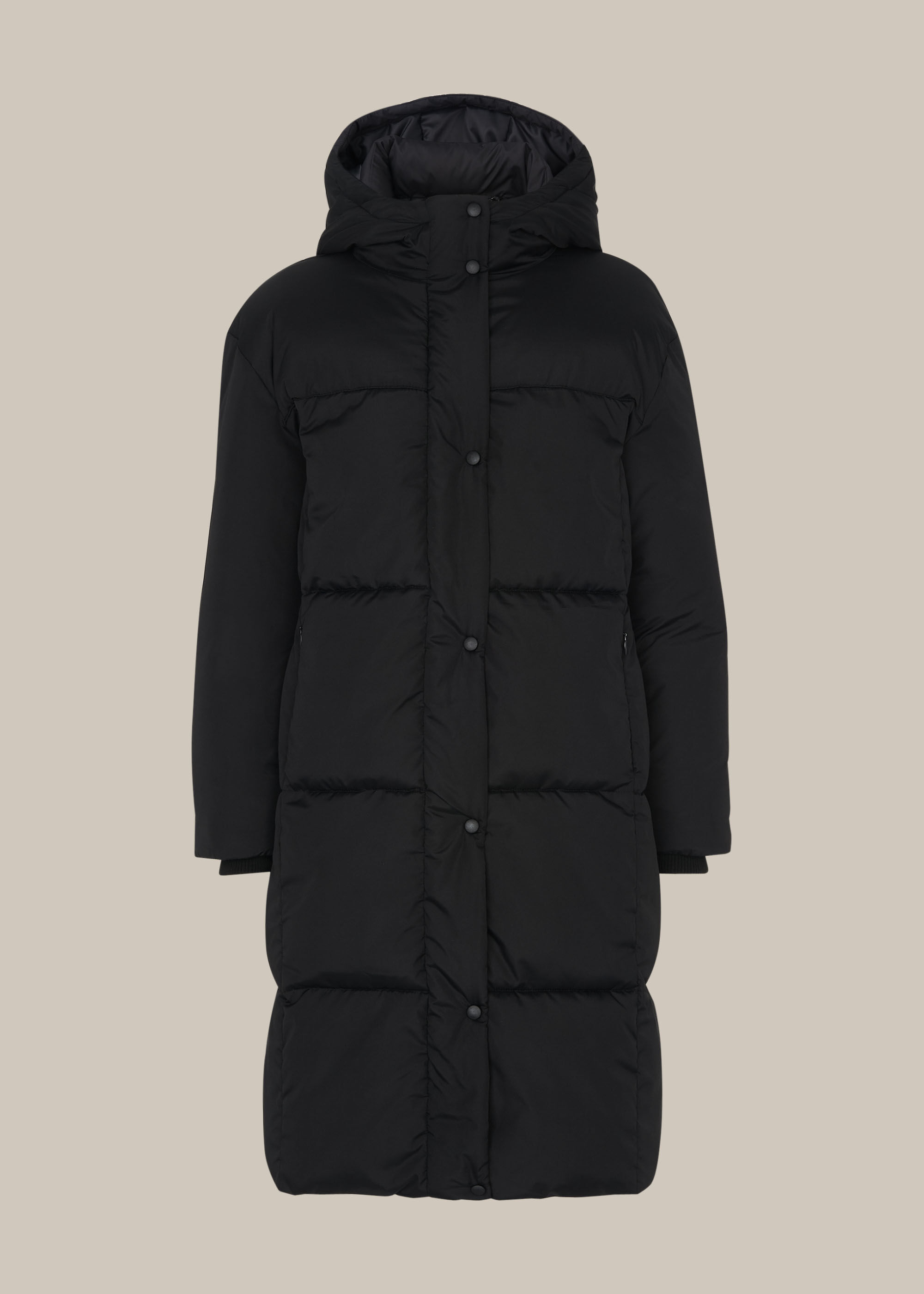 Black Hooded Puffer Jacket WHISTLES