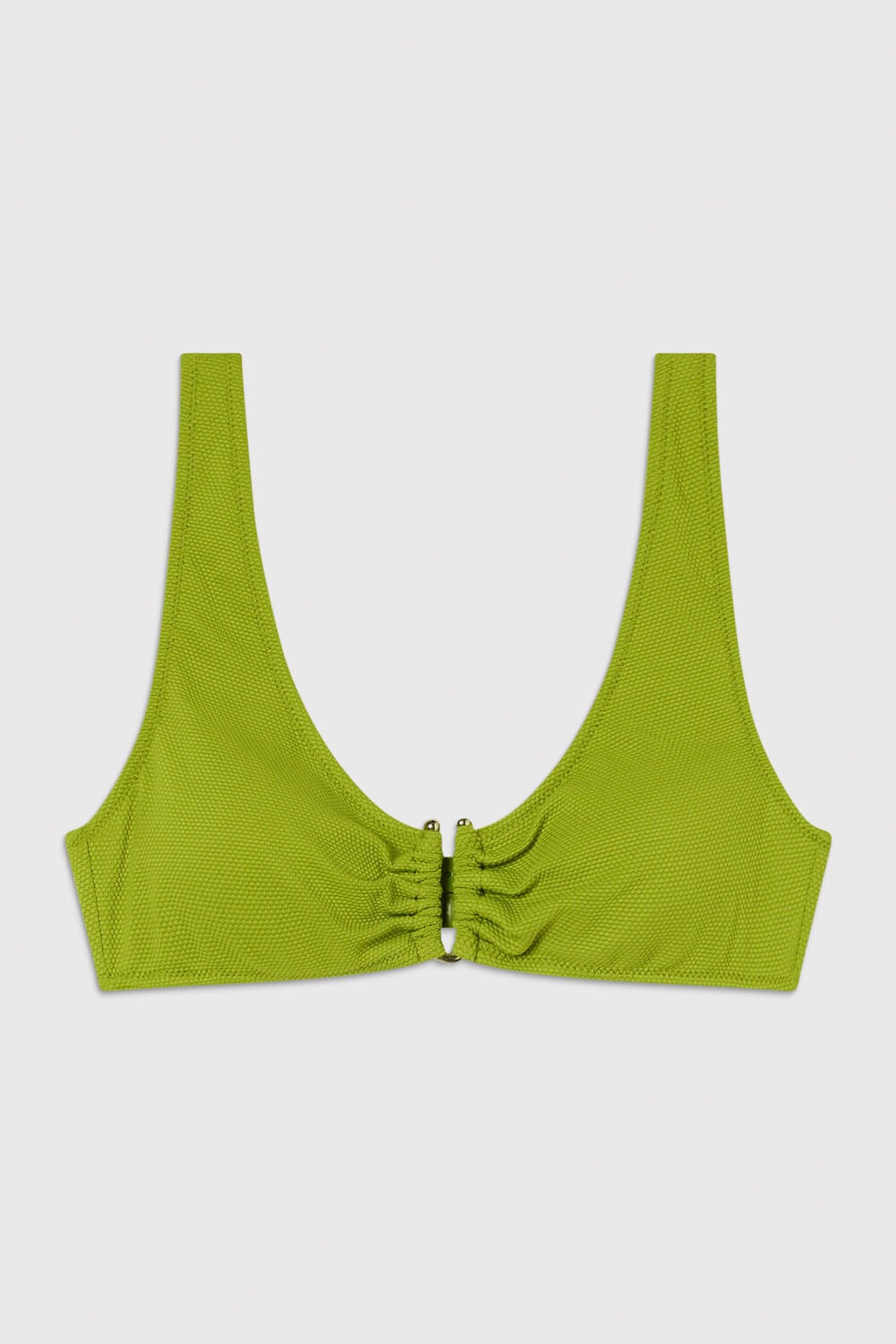 Green Textured Ring Bikini Top