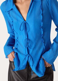 Tie Front Textured Shirt