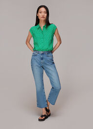 Spot Print Sleeveless Shirt