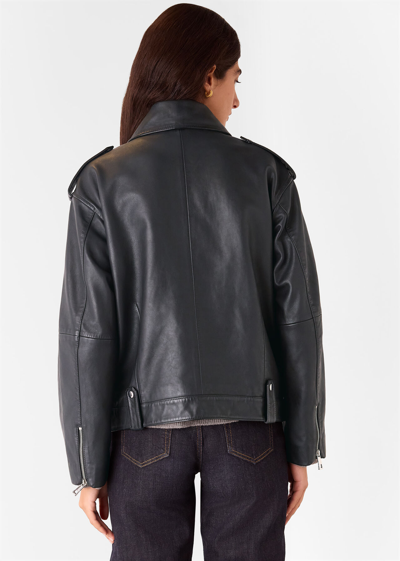 Freja Leather Biker Jacket
