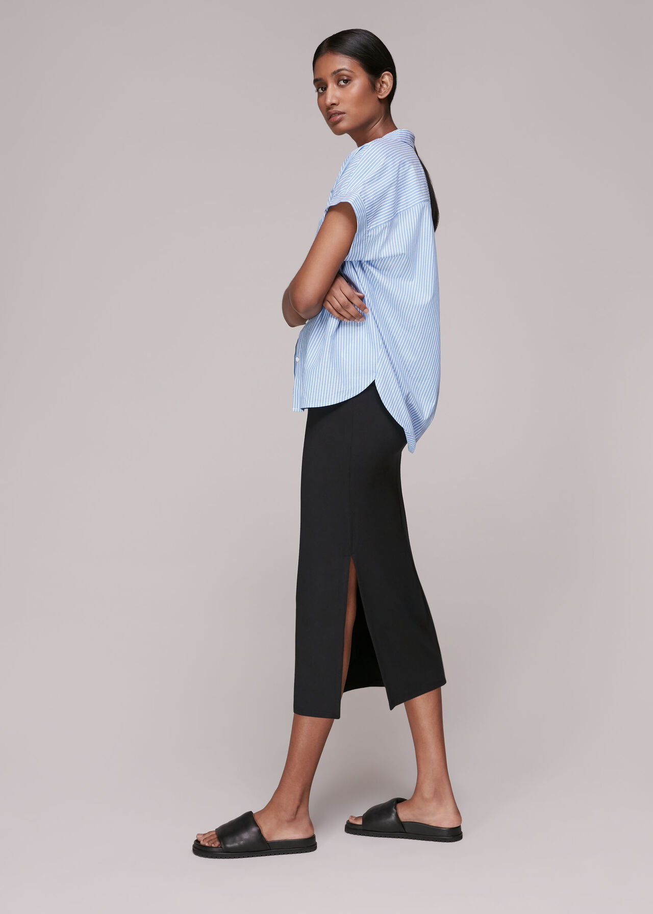 Verniel hanger Oceaan Black Jersey Column Skirt | WHISTLES 