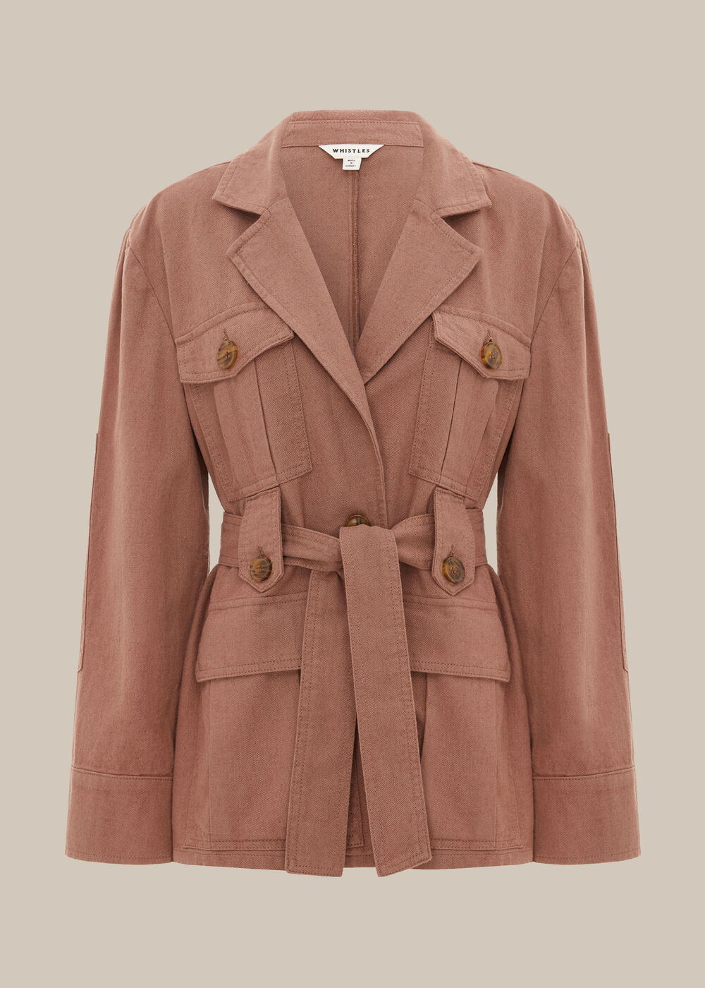 Amenia Belted Utility Jacket Pink