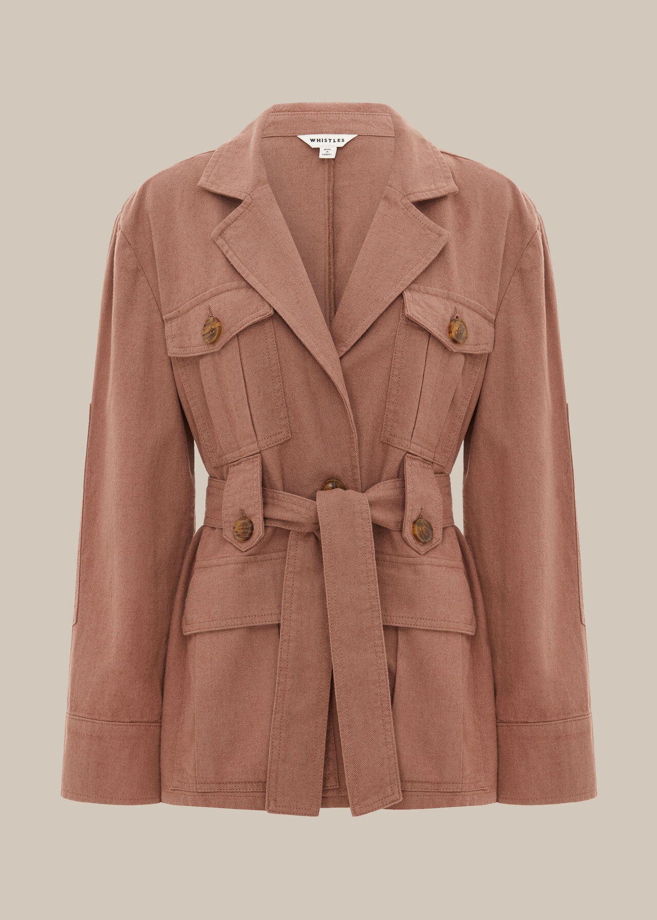 Amenia Belted Utility Jacket Pink