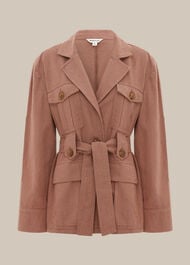 Amenia Belted Utility Jacket Pink