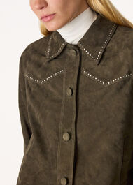Suede Leather Studded Jacket