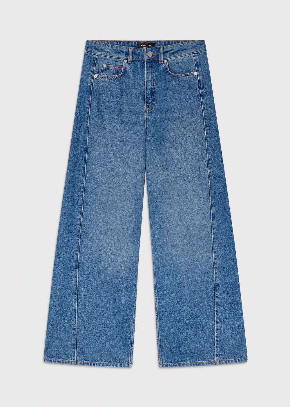 Panel Detail Wide Leg Jean