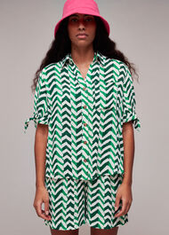 Chevron Tie Sleeve Beach Shirt