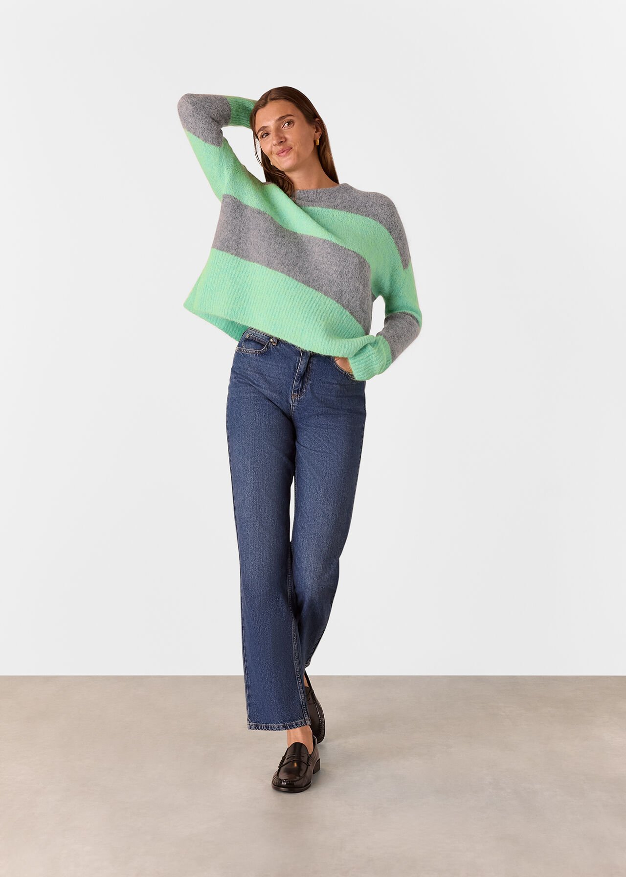Alpaca Mix Stripe Knit