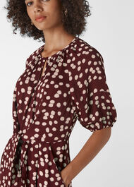 Illustrated Flower Jumpsuit Burgundy