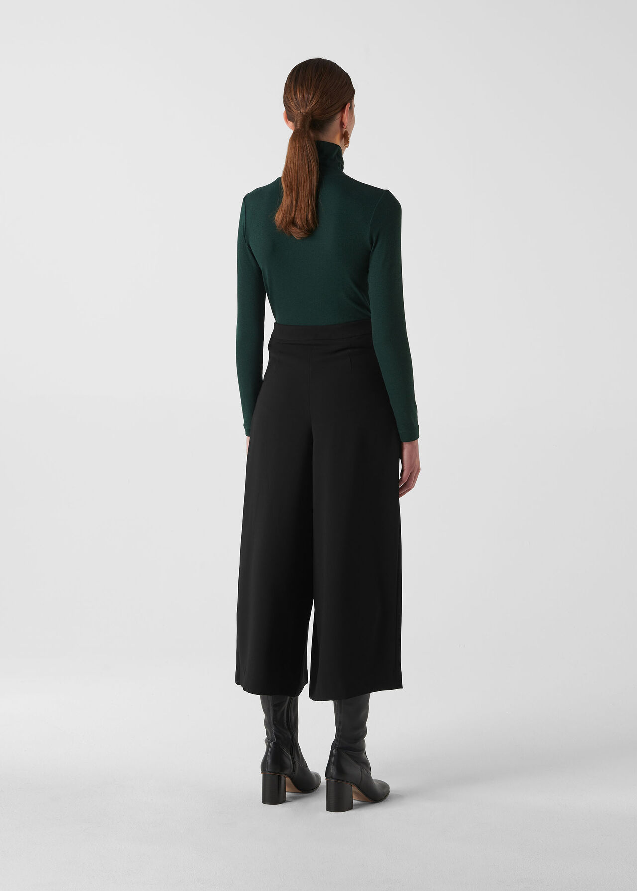 Pleat Front Wide Leg Trouser Black