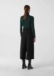Pleat Front Wide Leg Trouser Black