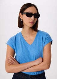 Willa V-Neck Cap Sleeve Tee