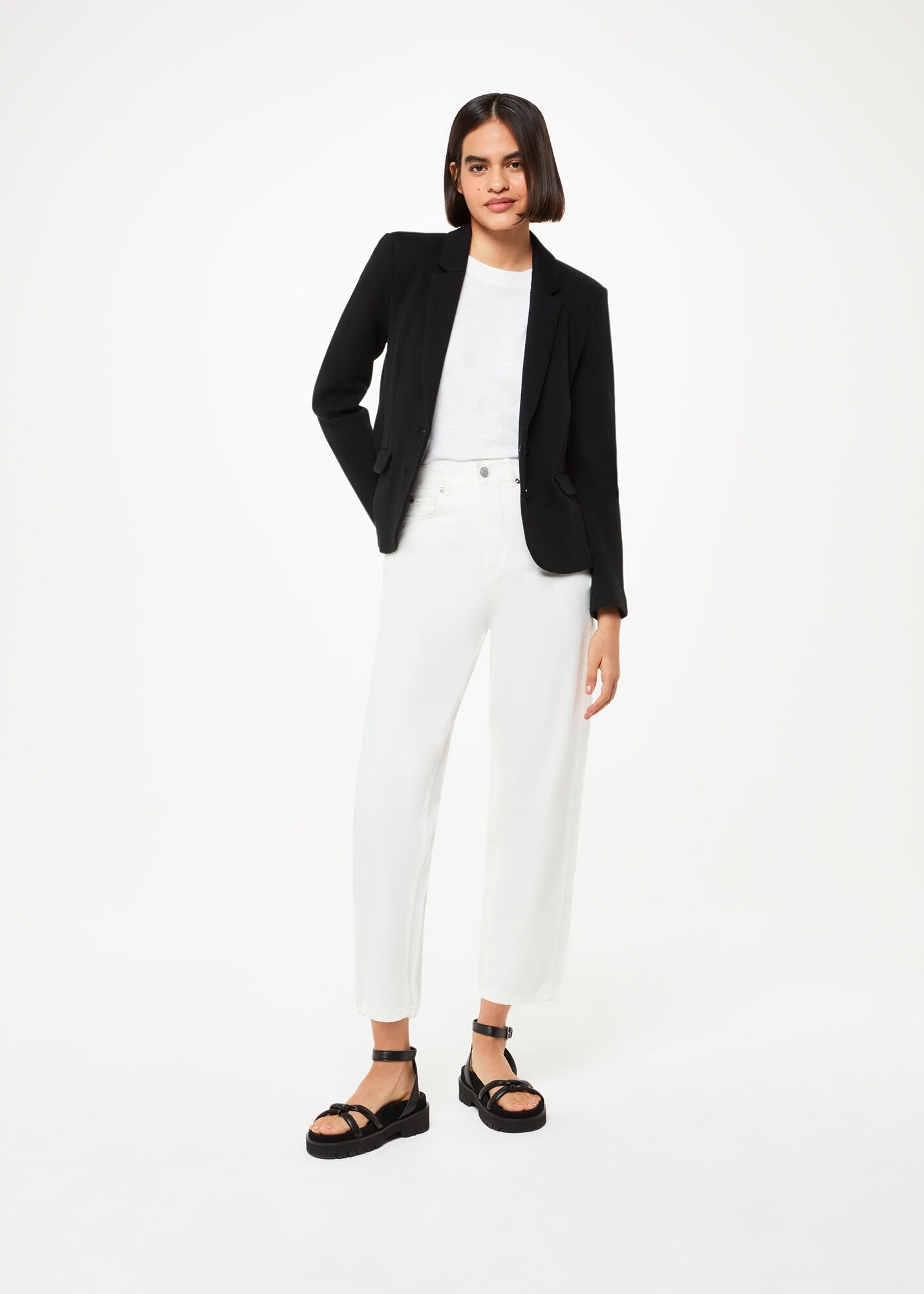 Whistles slim online jersey jacket black