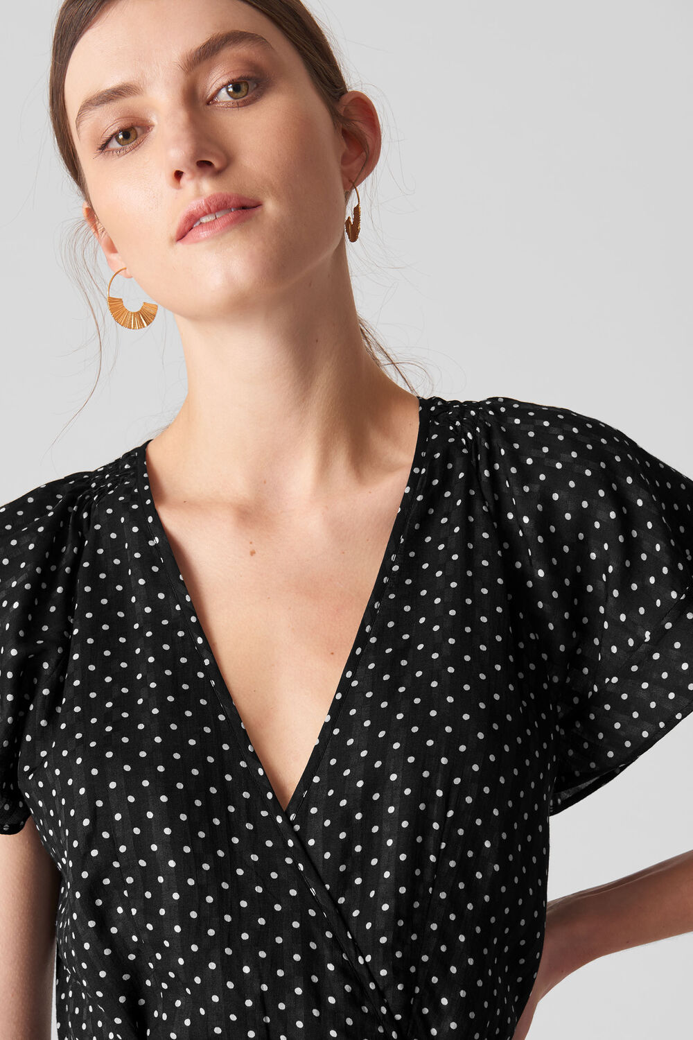 Spot Maxi Dress Black and White