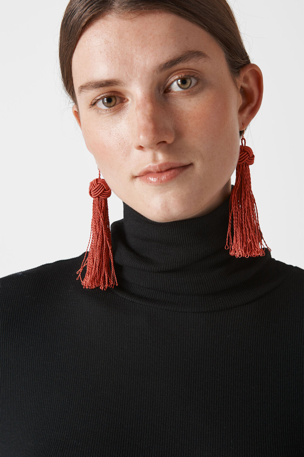 Large Tassel Earring Rust