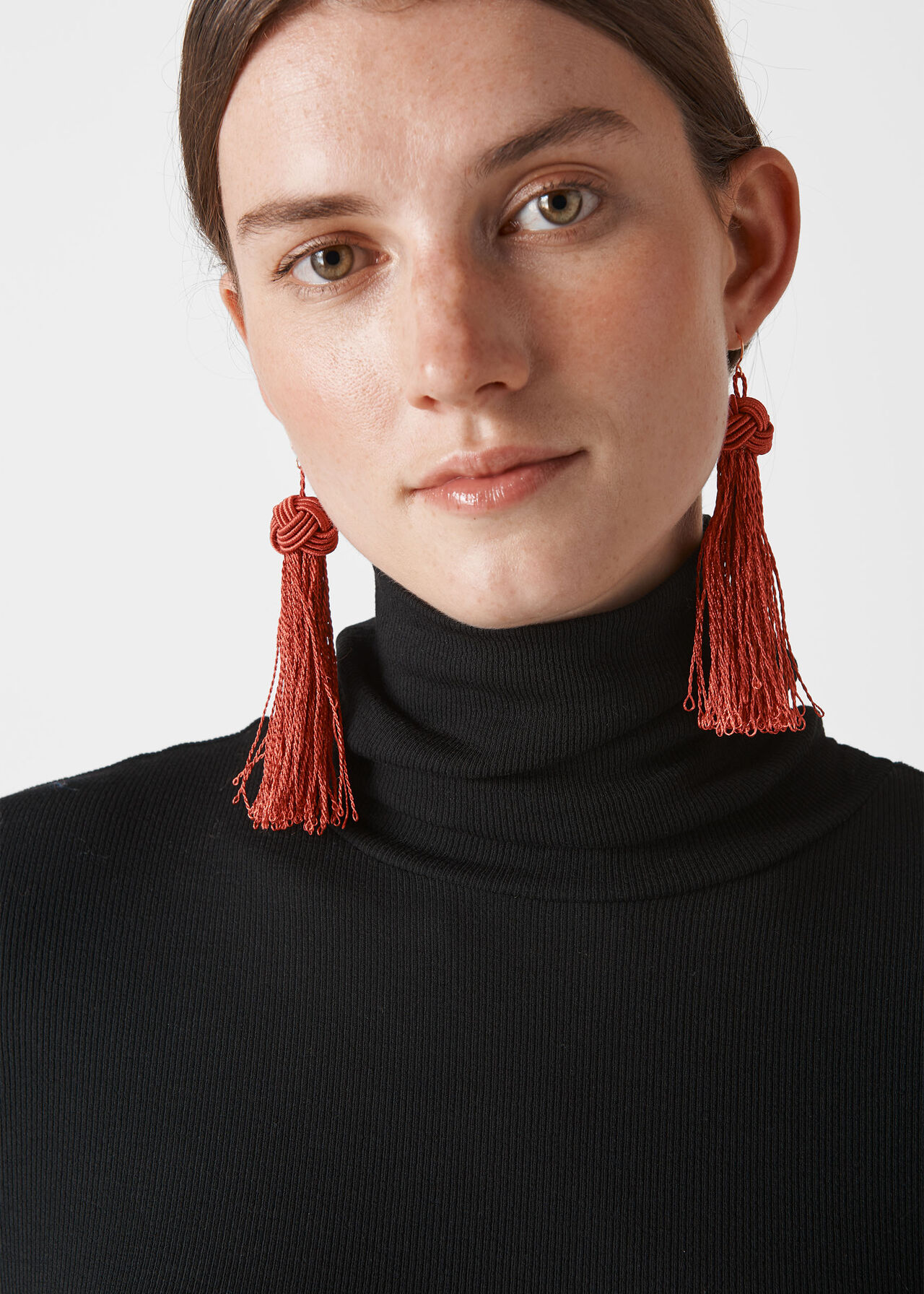 Large Tassel Earring Rust