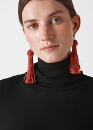 Large Tassel Earring Rust