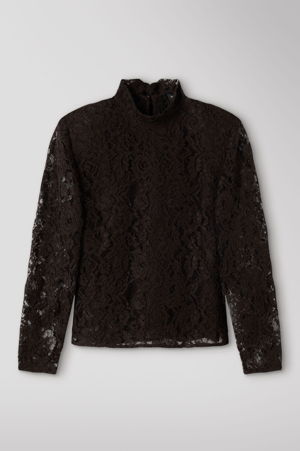 Chocolate Lace Power Shoulder Top