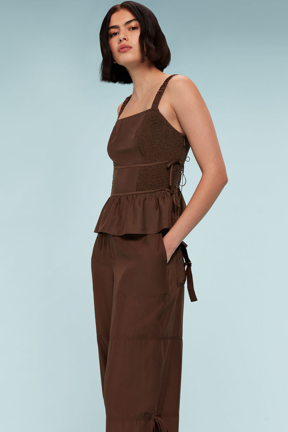 Tie Side Shirred Top