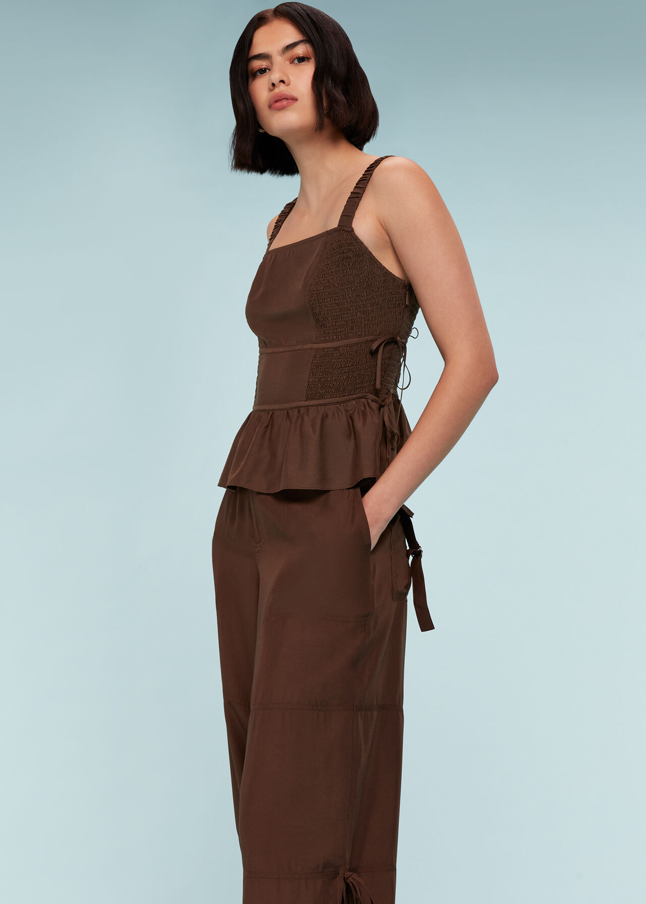 Tie Side Shirred Top