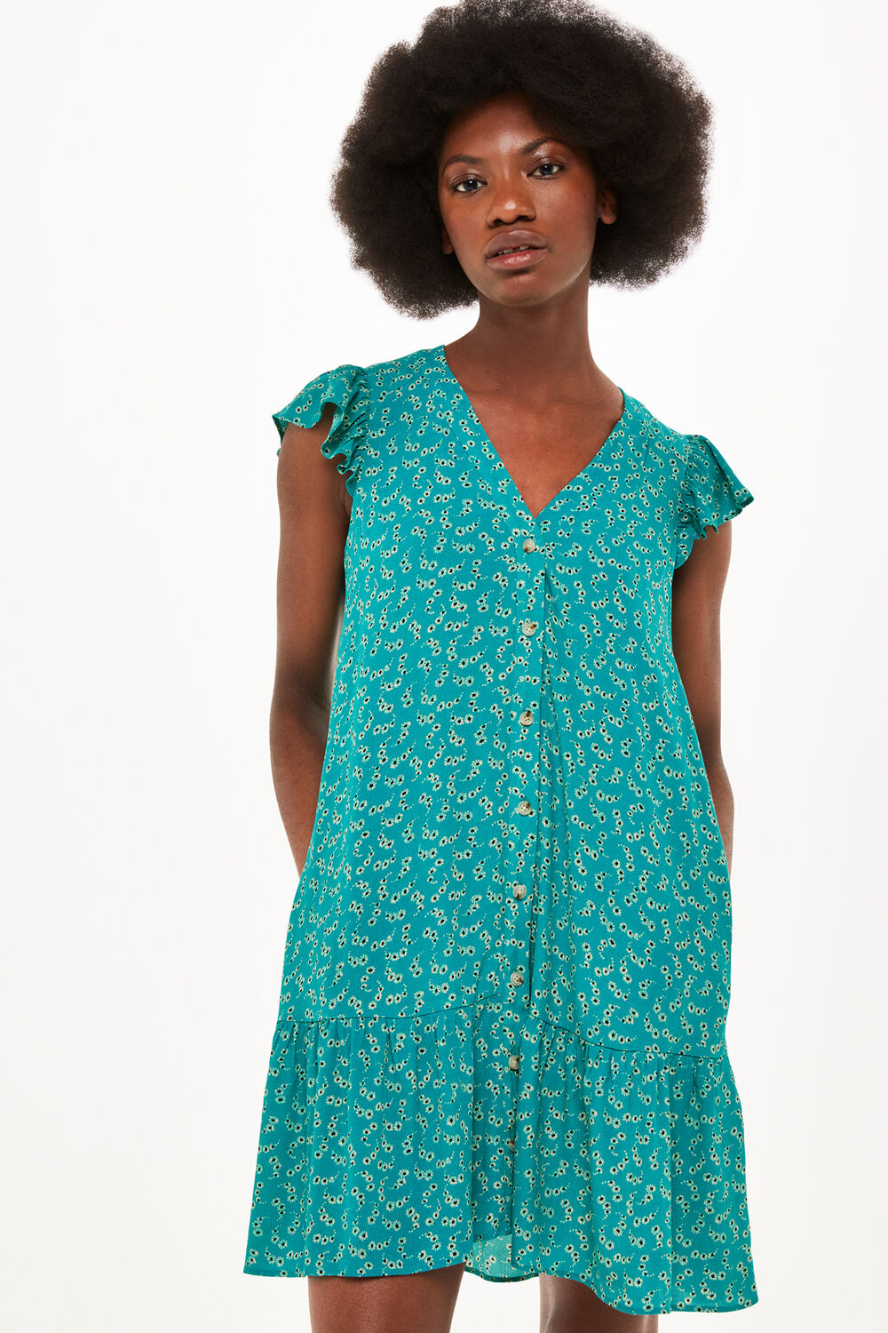 Petite Floral Crescent Flippy Dress